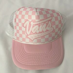 Vans Off The Wall Classic Checkerboard Pink Snapback Mesh Trucker Hat